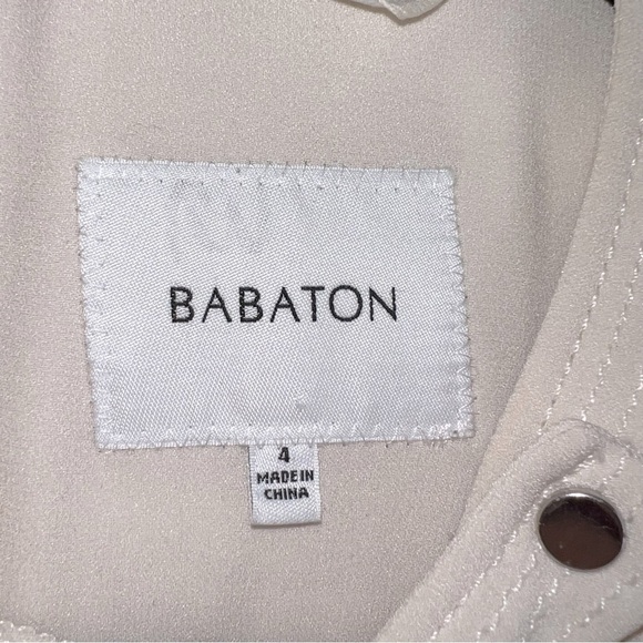 ARITZIA Babaton Redford Beige Cream Moto Zip Up Biker Best Size 4 - Picture 7 of 9